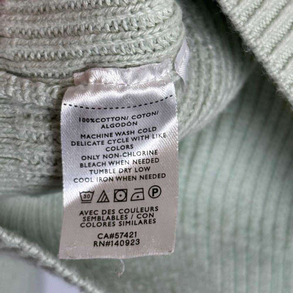 LOFT Henley Knit Pullover1/2 Button Down Light Green Sweater Women’s Size Large - Picture 5 of 8